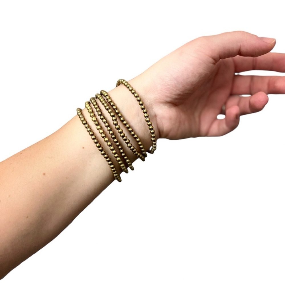 Elegant Gold Beaded Bracelet Set
